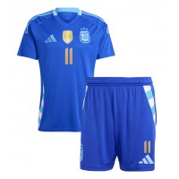 Camiseta Argentina Angel Di Maria #11 Visitante Equipación para niños Copa America 2024 manga corta (+ pantalones cortos)